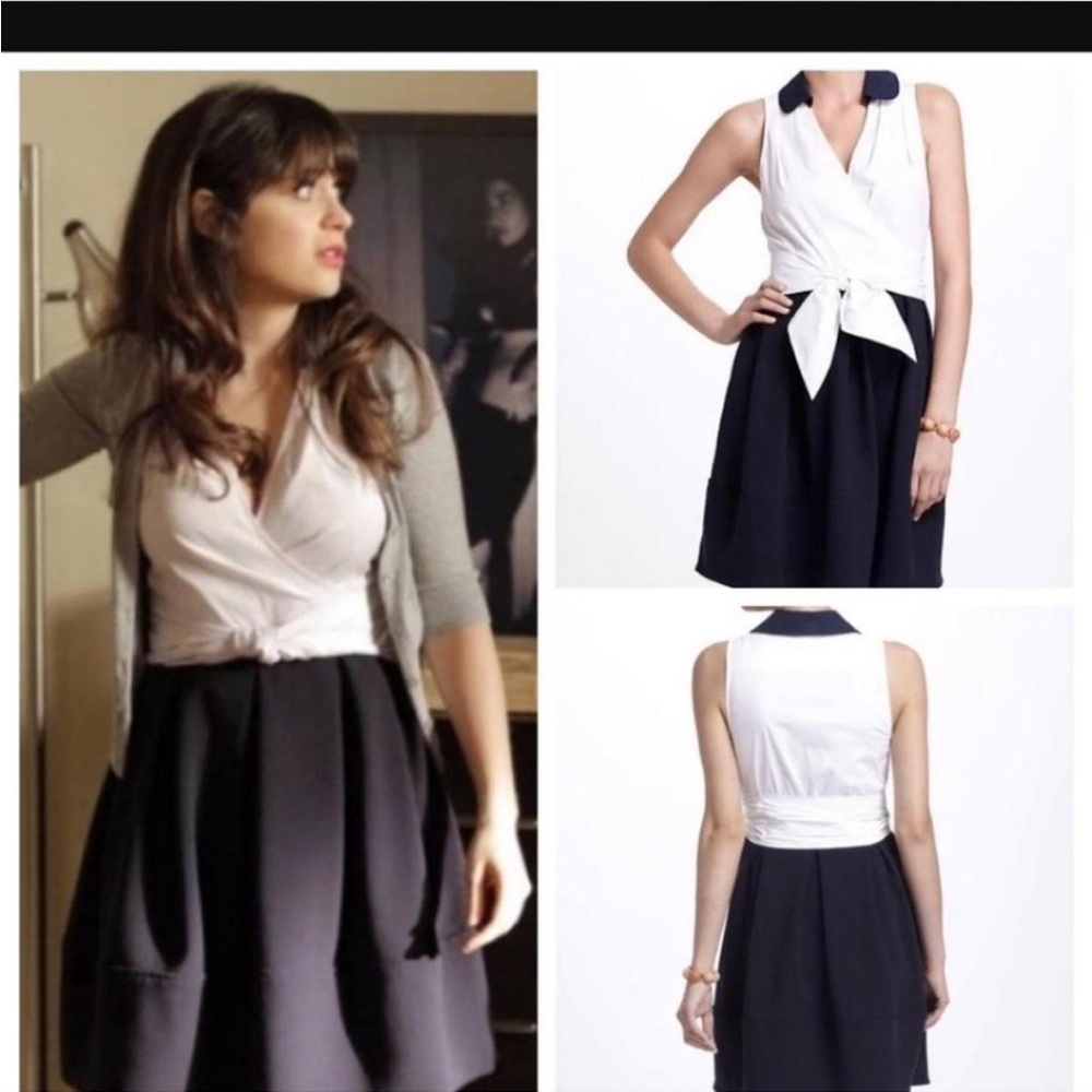 Leifsdottir Navy and White Dress ASO Zooey Deschanel 4